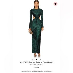 X Revolve Spencer Gown Forest Green Michael Costello